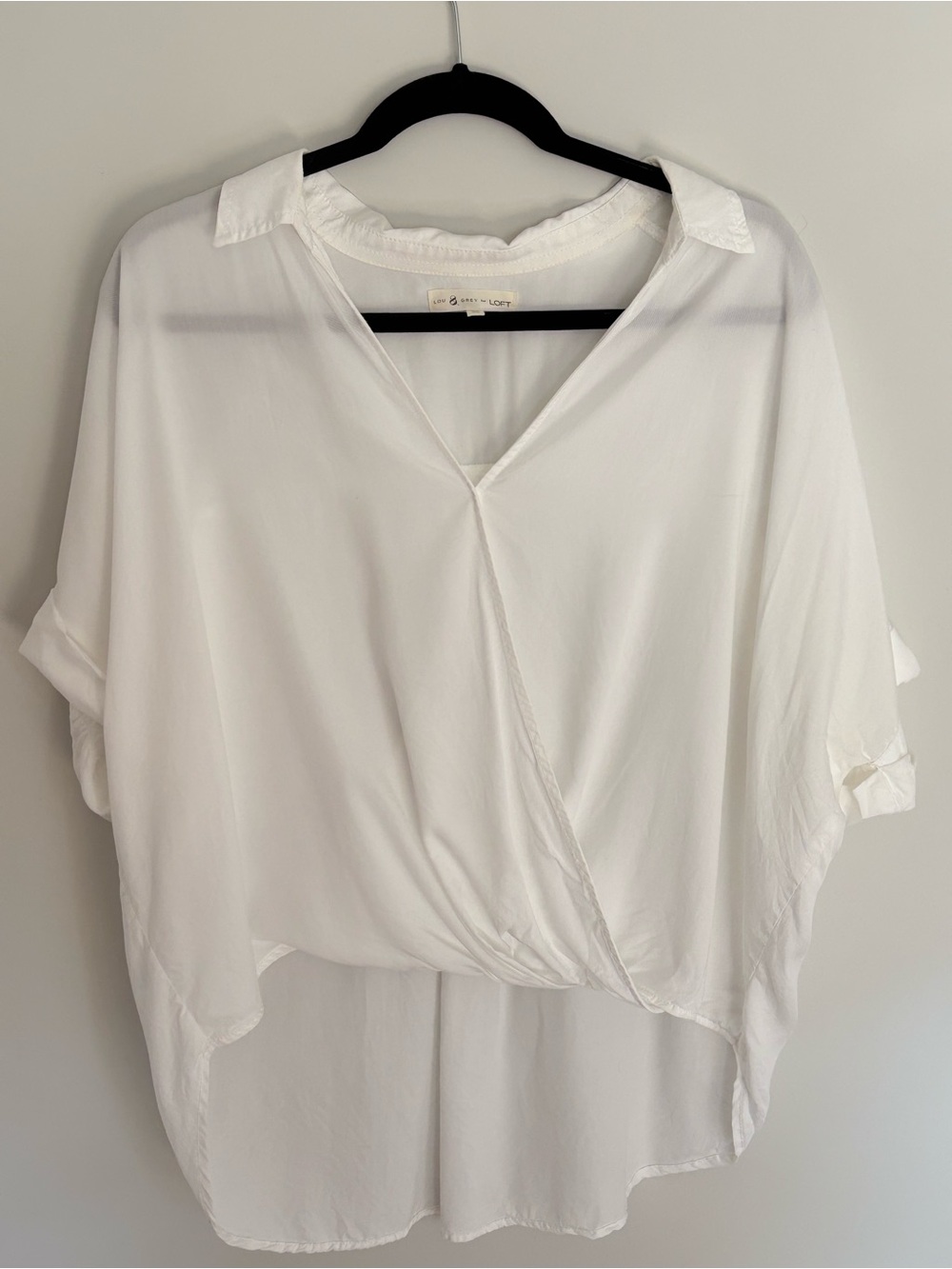 LOFT White V-Neck Blouse